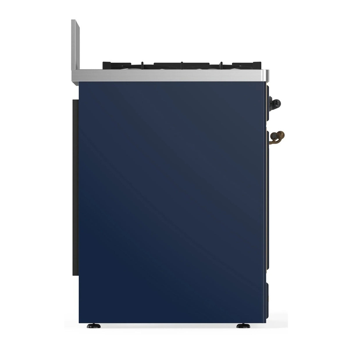 ILVE Majestic III 30-inch Dual Fuel Range with 5 Liquid Propane Burner and Solid Door Electric Oven in Midnight Blue with Burnished Trim (UM30QNR3MBBLP)