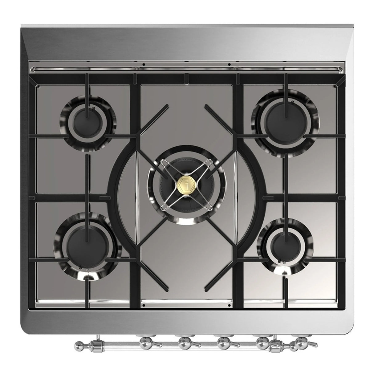 ILVE Majestic III 30-inch Dual Fuel Range with 5 Liquid Propane Burner and Solid Door Electric Oven in Graphite Matte with Chrome Trim (UM30QNR3MGCLP)
