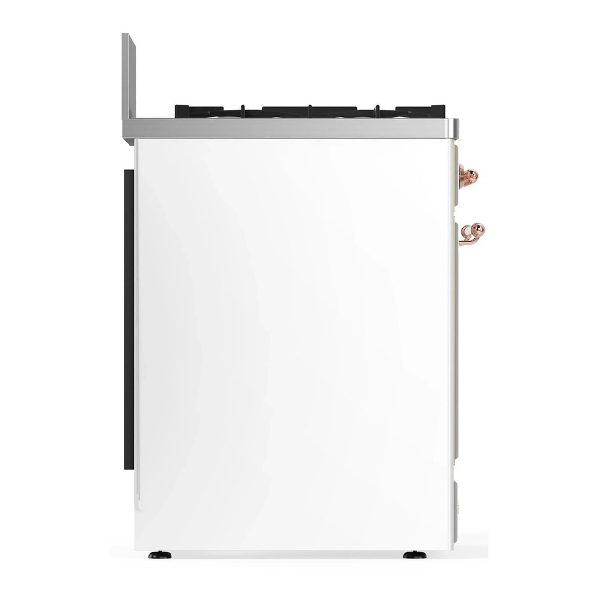 ILVE Majestic III 30-inch Dual Fuel Range with 5 Liquid Propane Burner and Solid Door Electric Oven in White with Copper Trim (UM30QNR3WHPLP)
