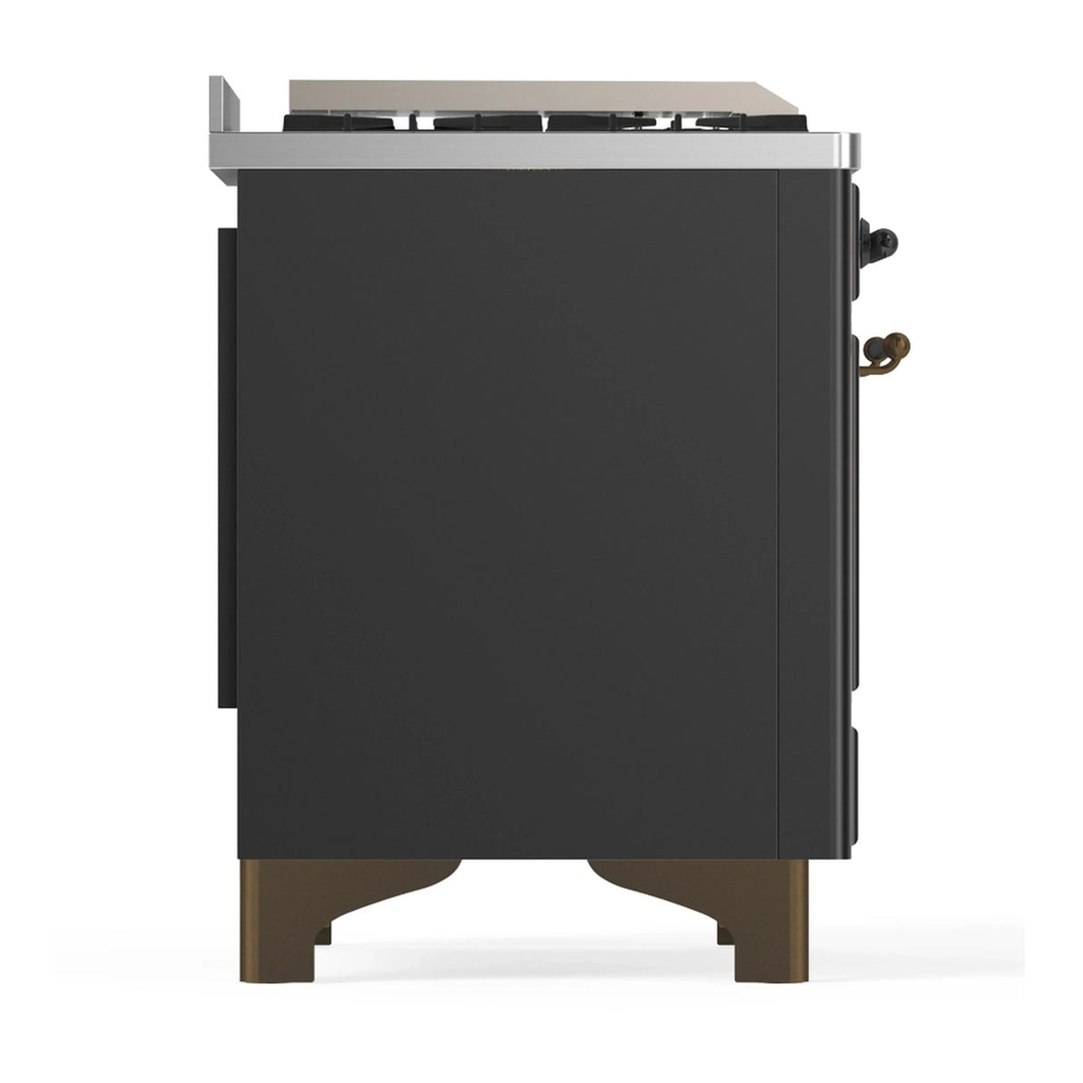 ILVE Majestic III 36-inch Dual Fuel Range with 5 Liquid Propane Burner, Griddle and Solid Door Electric Oven in Graphite Matte with Burnished Trim (UM36FQNR3MGBLP)