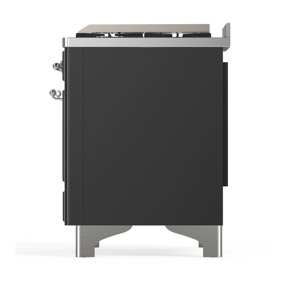 ILVE Majestic III 48-inch Dual Fuel Range with 5 Liquid Propane Burner, Griddle and Triple Glass Door Electric Oven in Graphite Matte with Chrome Trim (UM48FNR3MGCLP)