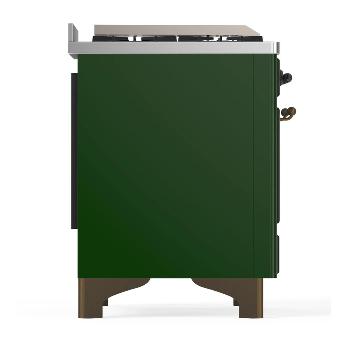 ILVE Majestic III 60-inch Dual Fuel Range with 5 Liquid Propane Burner, Griddle and Triple Glass Door Electric Oven in Emerald Green with Burnished Trim (UM60FNR3EGBLP)