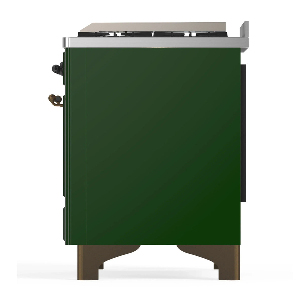 ILVE Majestic III 60-inch Dual Fuel Range with 5 Liquid Propane Burner, Griddle and Triple Glass Door Electric Oven in Emerald Green with Burnished Trim (UM60FNR3EGBLP)