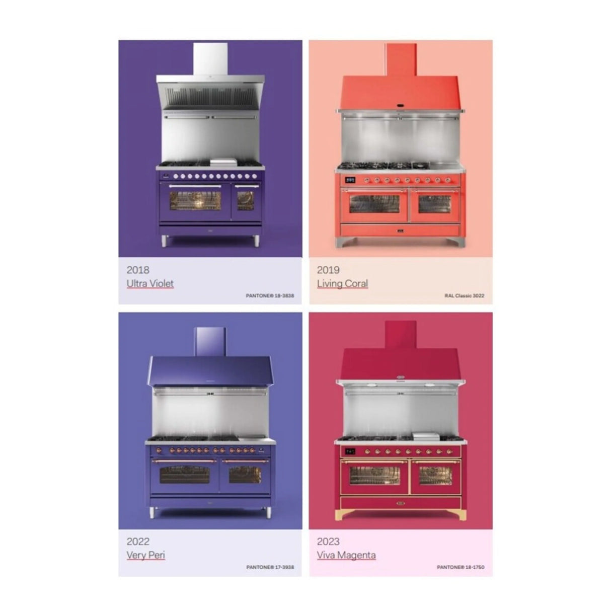 ILVE Majestic III 60-inch Dual Fuel Range with 7 Natural Gas Burner, Griddle and Triple Glass Door Electric Oven in RAL with Copper Trim (UM60FNR3RAP)