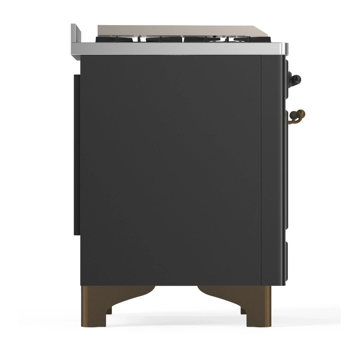 ILVE Majestic III 60-inch Dual Fuel Range with 5 Liquid Propane Burner, Griddle and Solid Door Electric Oven in Graphite Matte with Burnished Trim (UM60FQNR3MGBLP)