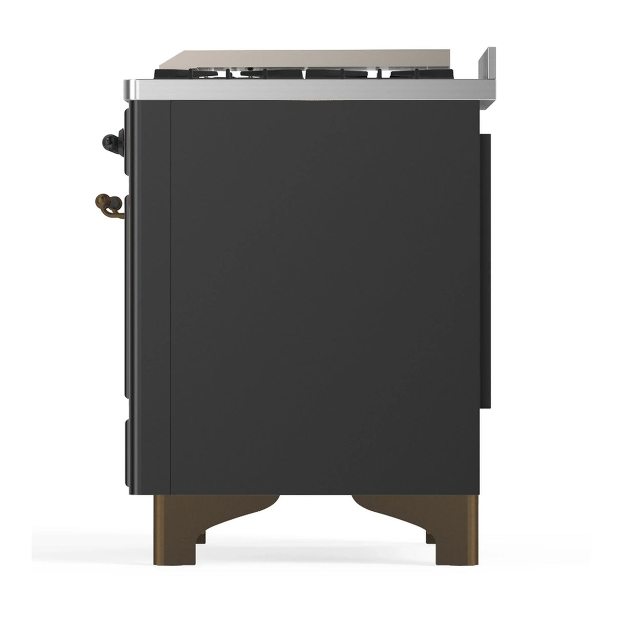 ILVE Majestic III 40-inch Dual Fuel Range with 6 Natural Gas Burner, Griddle and Triple Glass Door Electric Oven in Graphite Matte with Burnished Trim (UMD40FNR3MGB)