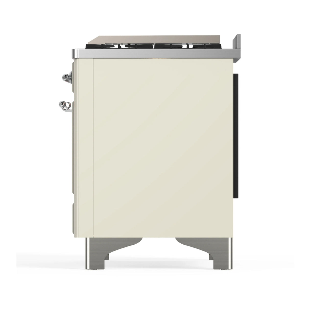 ILVE Majestic III 40-inch Dual Fuel Range with 5 Liquid Propane Burner, Griddle and Solid Door Electric Oven in Antique White with Chrome Trim (UMD40FQNR3AWCLP)