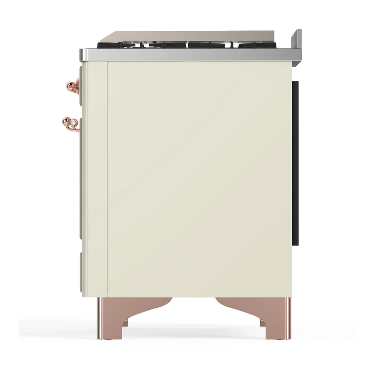 ILVE Majestic III 40-inch Dual Fuel Range with 5 Liquid Propane Burner, Griddle and Solid Door Electric Oven in Antique White with Copper Trim (UMD40FQNR3AWPLP)