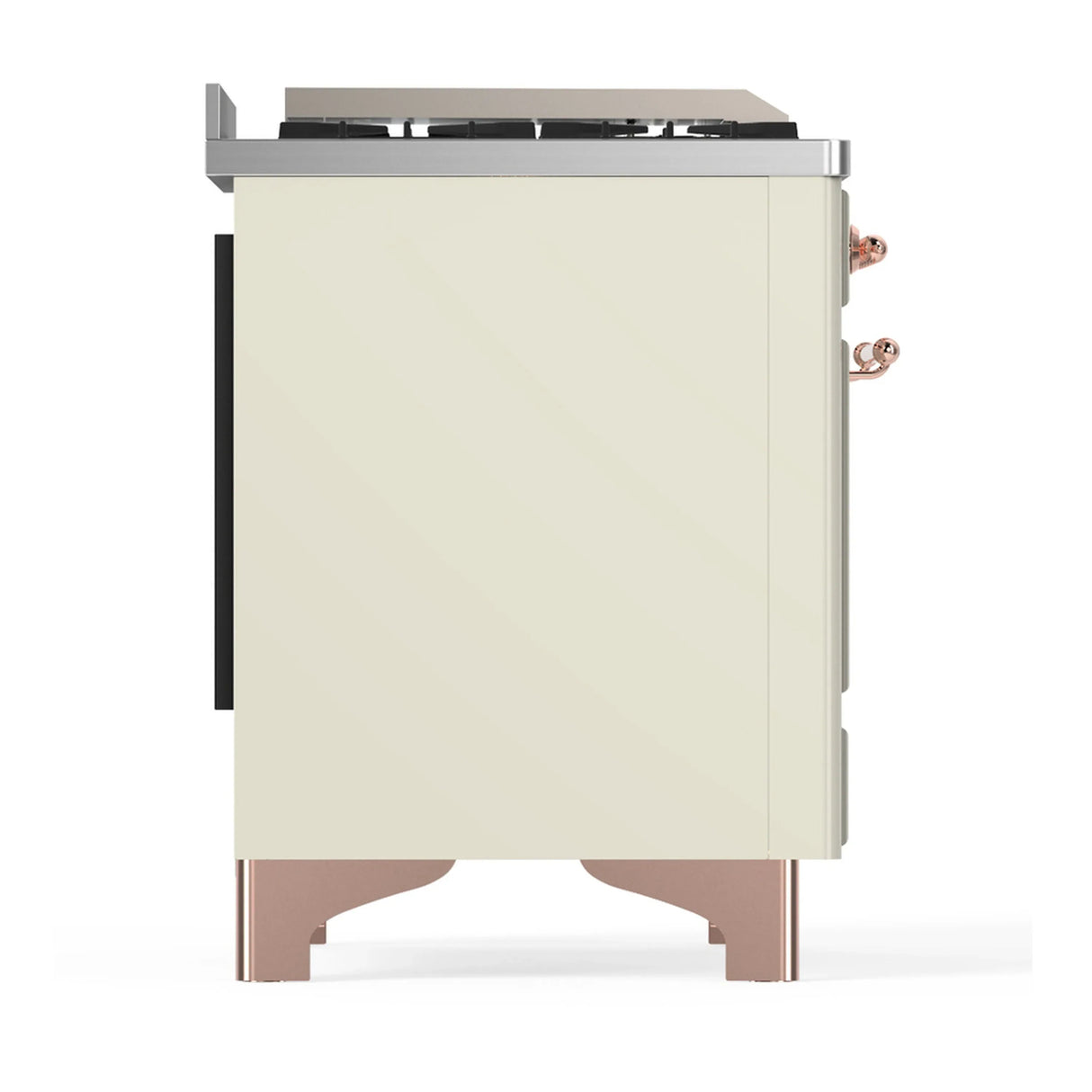 ILVE Majestic III 40-inch Dual Fuel Range with 5 Liquid Propane Burner, Griddle and Solid Door Electric Oven in Antique White with Copper Trim (UMD40FQNR3AWPLP)