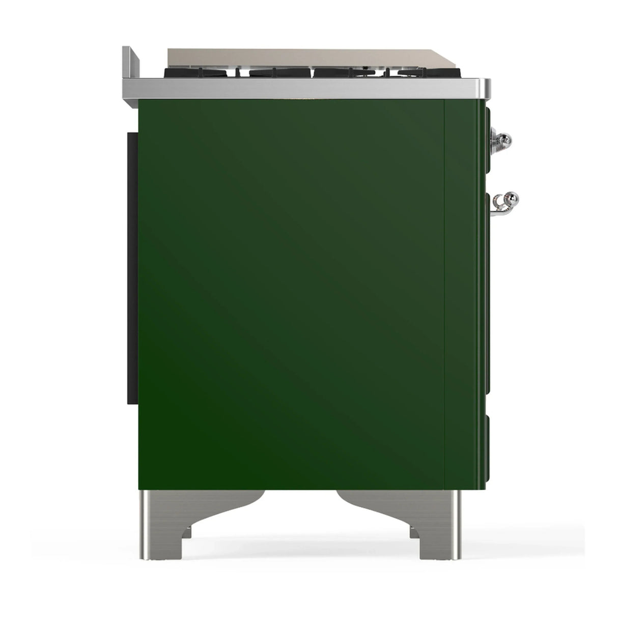 ILVE Majestic III 40-inch Dual Fuel Range with 5 Liquid Propane Burner, Griddle and Solid Door Electric Oven in Emerald Green with Chrome Trim (UMD40FQNR3EGCLP)