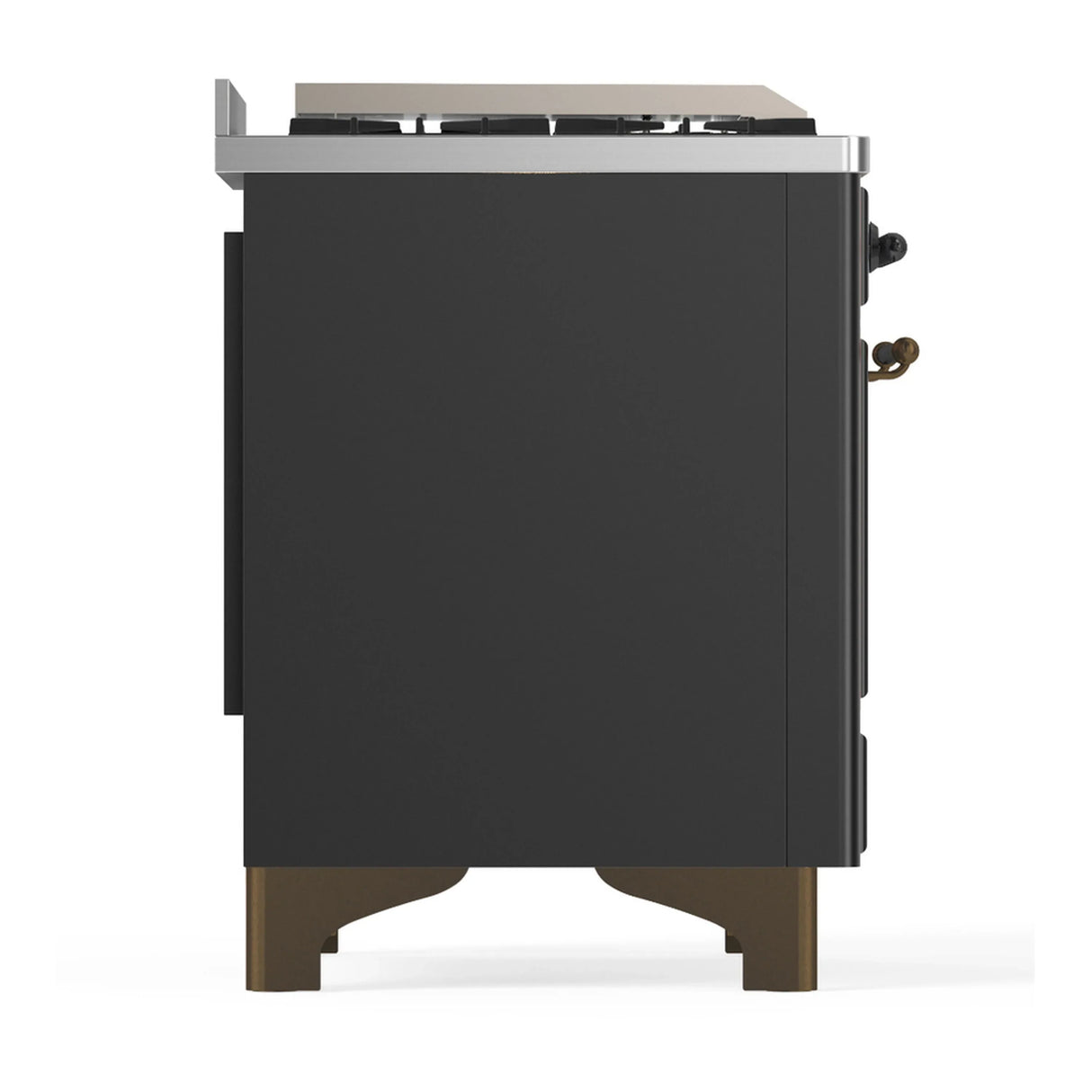 ILVE Majestic III 40-inch Dual Fuel Range with 5 Liquid Propane Burner, Griddle and Solid Door Electric Oven in Graphite Matte with Burnished Trim (UMD40FQNR3MGBLP)
