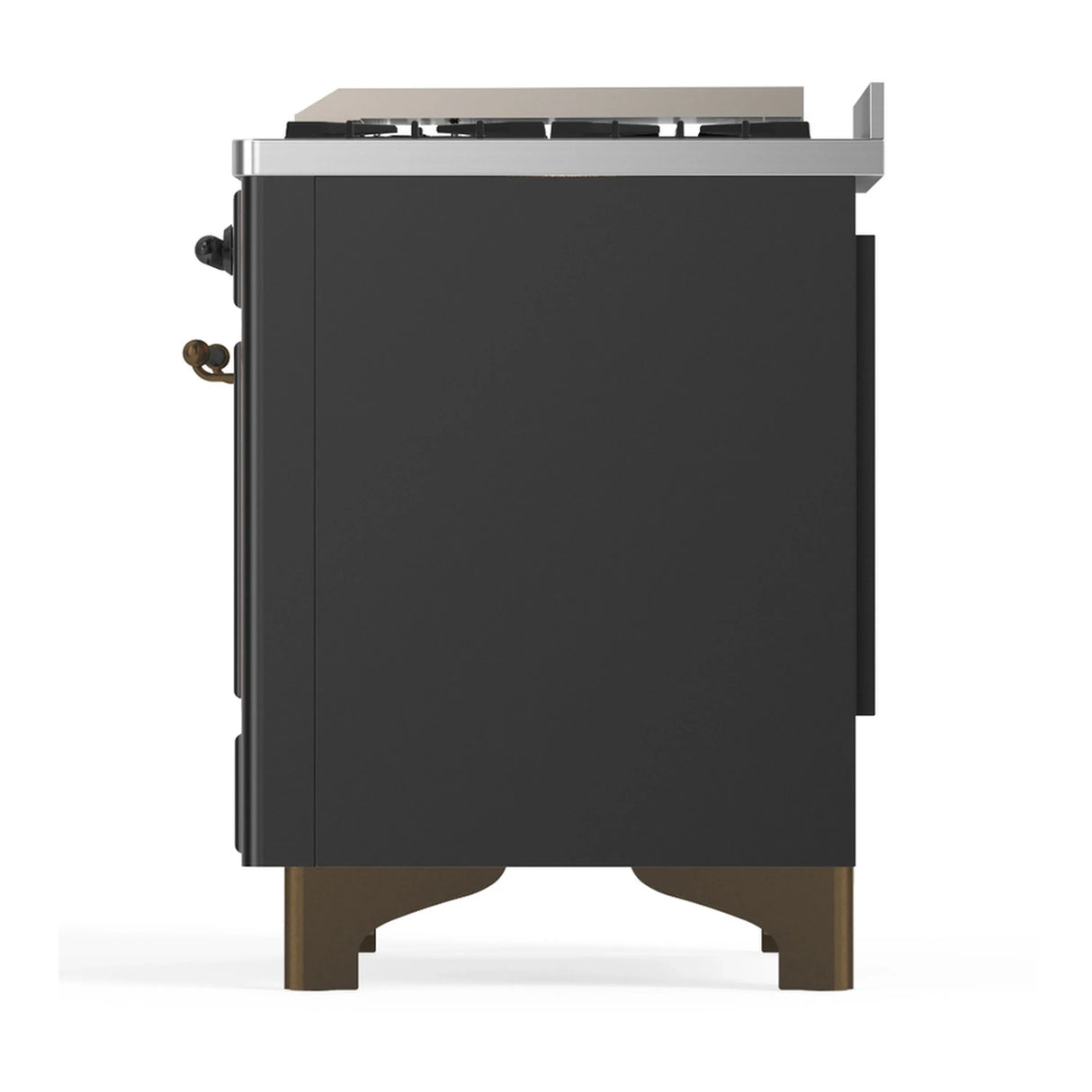 ILVE Majestic III 40-inch Dual Fuel Range with 5 Liquid Propane Burner, Griddle and Solid Door Electric Oven in Graphite Matte with Burnished Trim (UMD40FQNR3MGBLP)