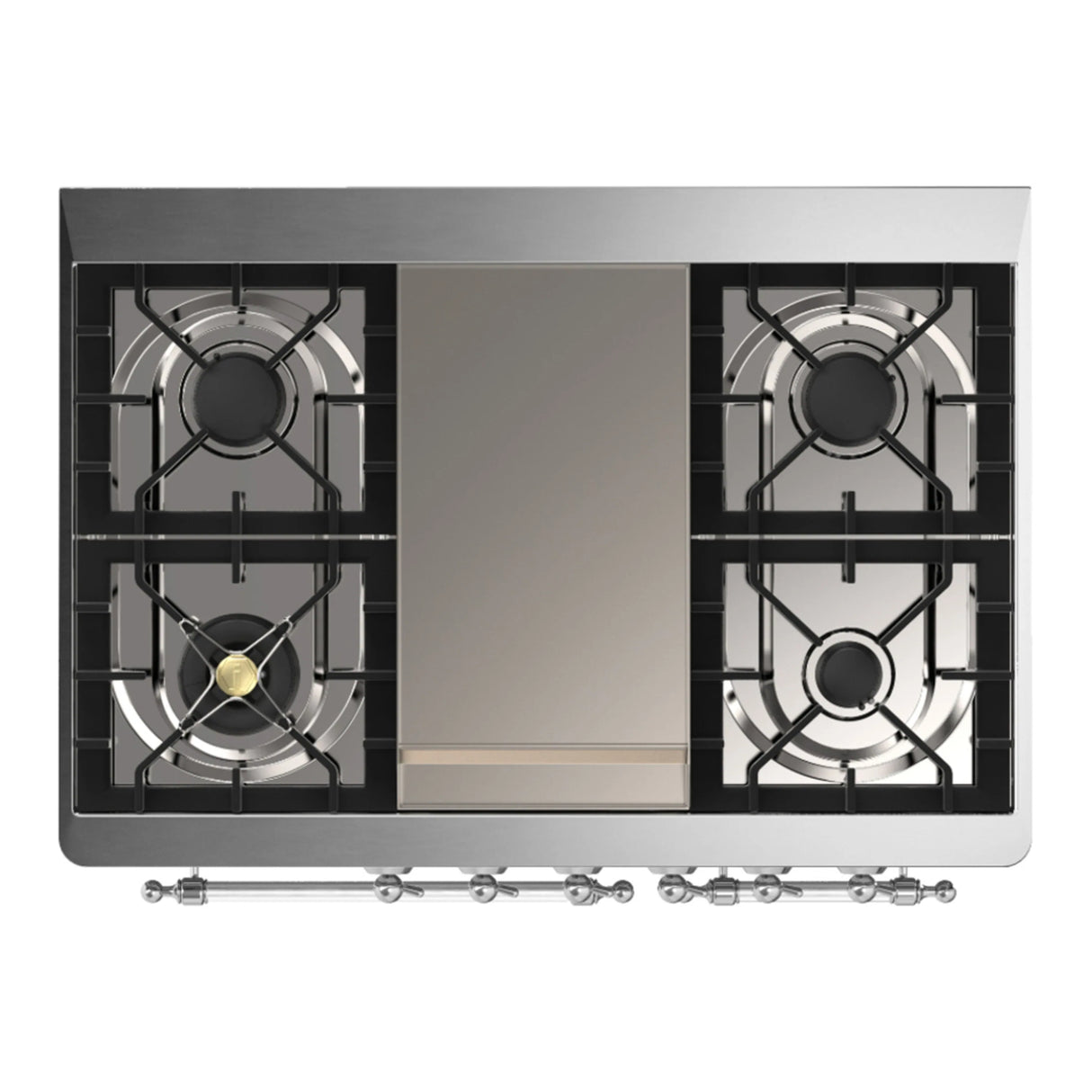 ILVE Majestic III 40-inch Dual Fuel Range with 5 Liquid Propane Burner, Griddle and Solid Door Electric Oven in Graphite Matte with Chrome Trim (UMD40FQNR3MGCLP)