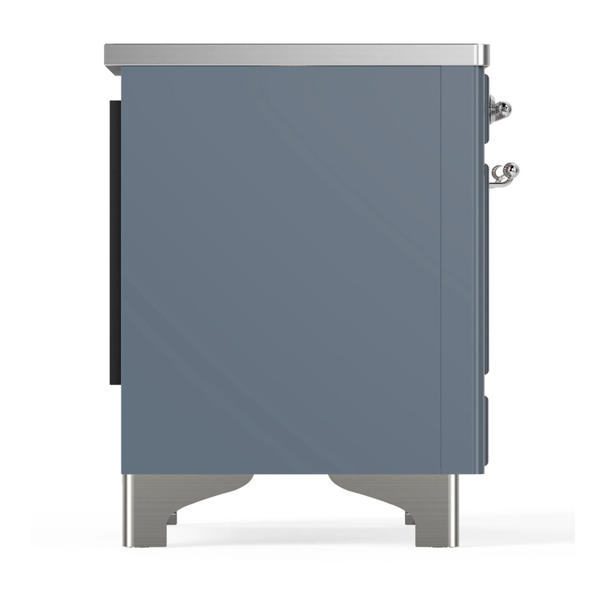 ILVE Majestic III 40-Inch Induction Range with 6 Induction Elements and Triple Glass Door Electric Oven in Blue Grey with Chrome Trim (UMDIB40NR3BGC)