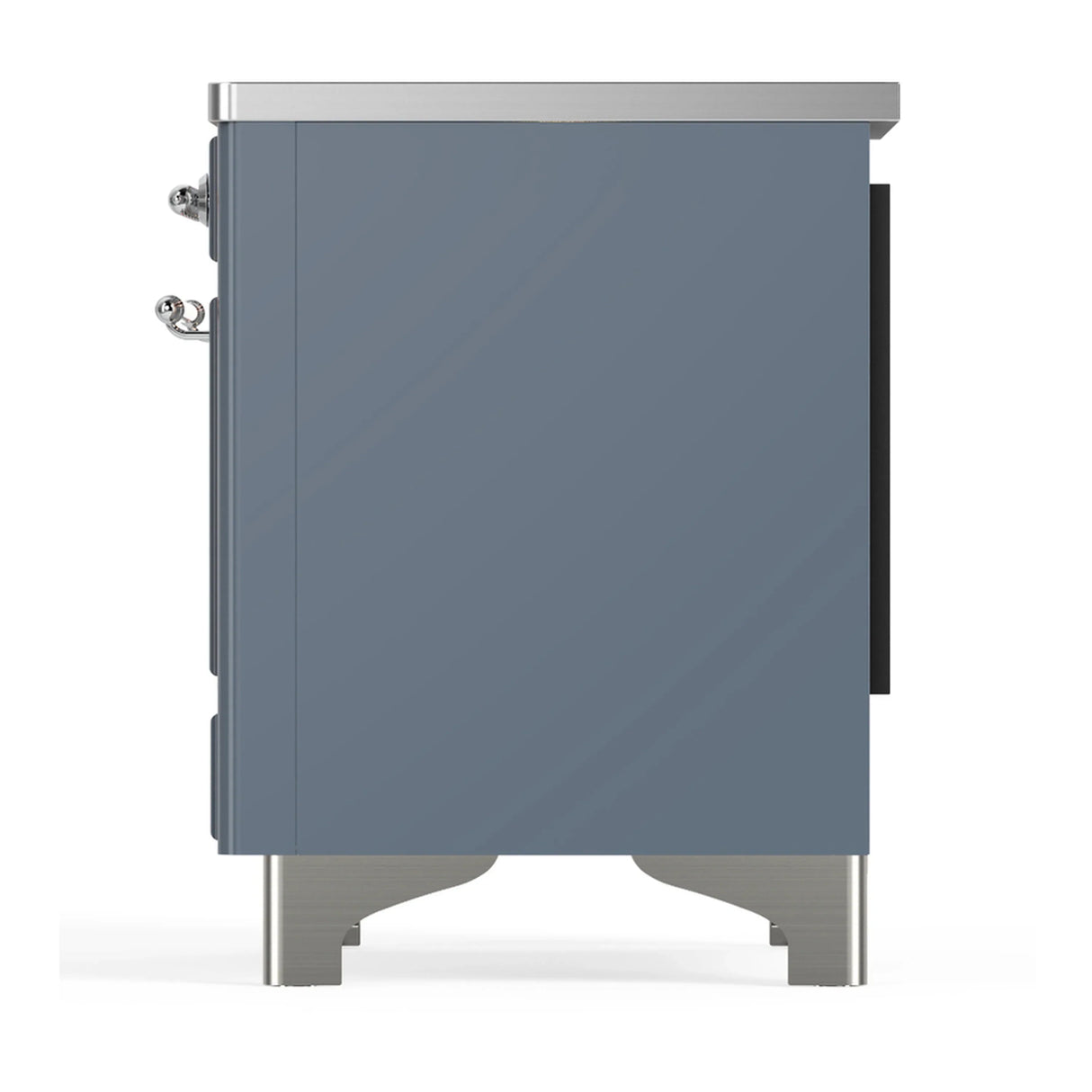ILVE Majestic III 40-Inch Induction Range with 6 Induction Elements and Triple Glass Door Electric Oven in Blue Grey with Chrome Trim (UMDIB40NR3BGC)