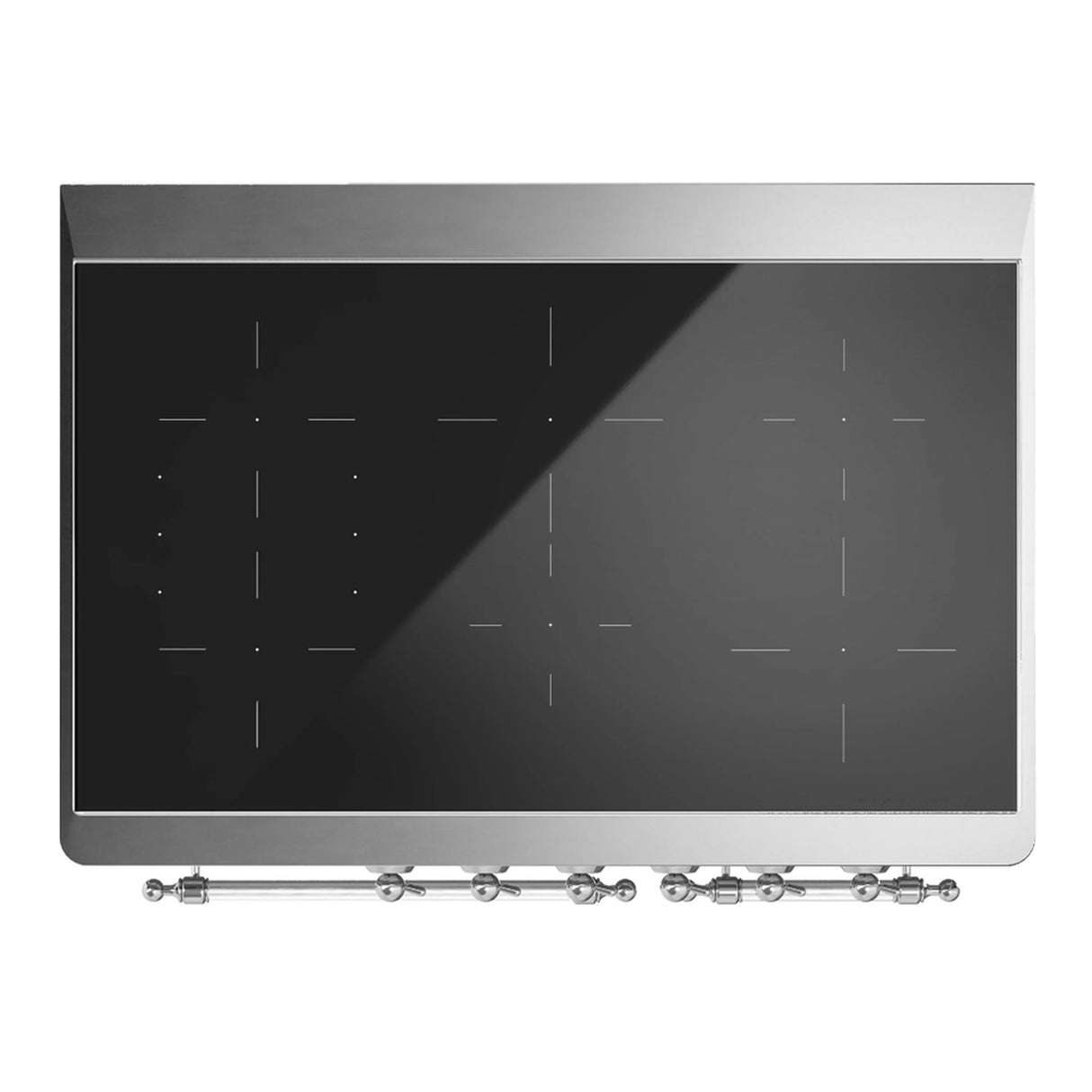 ILVE Majestic III 40-Inch Induction Range with 6 Induction Elements and Triple Glass Door Electric Oven in Blue Grey with Chrome Trim (UMDIB40NR3BGC)