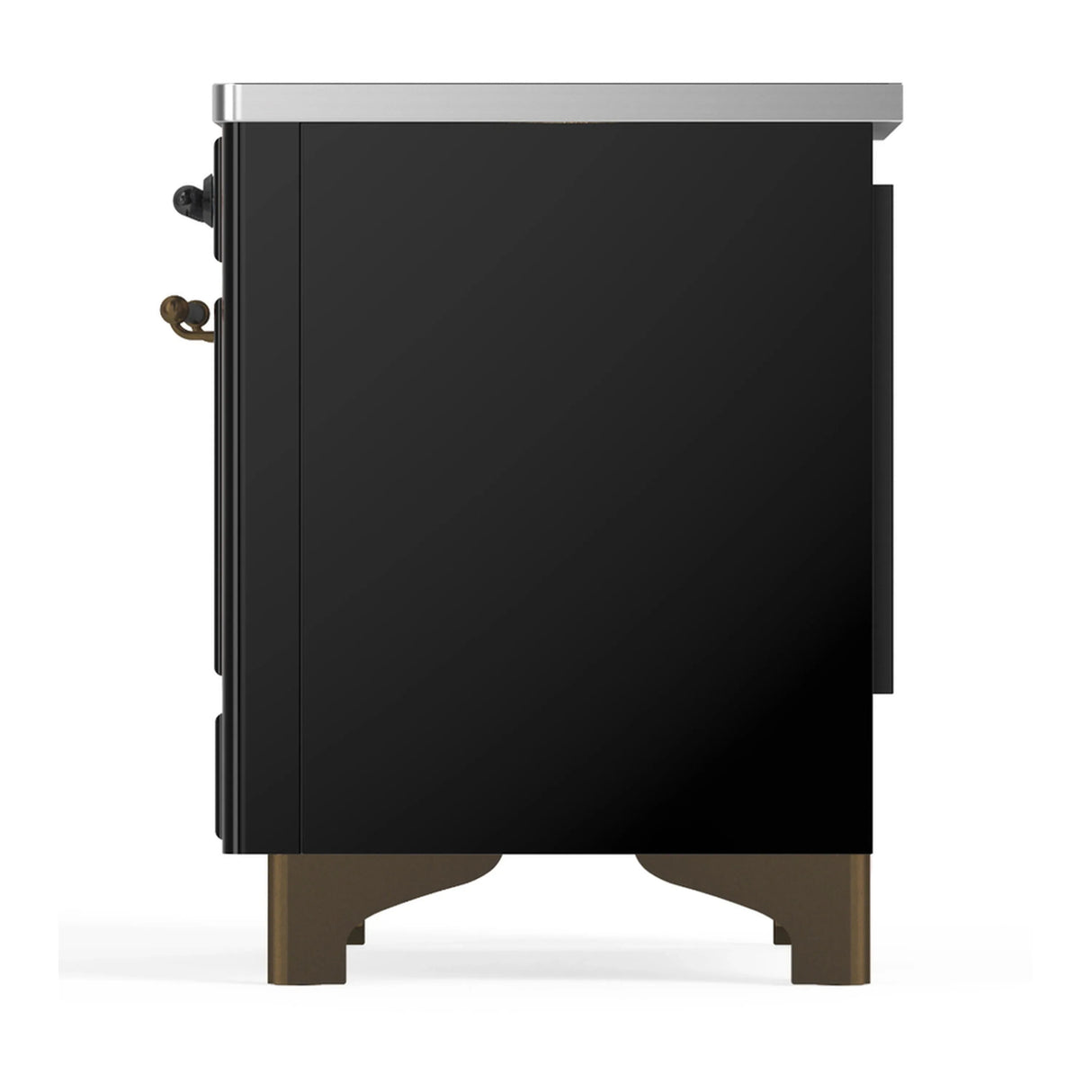 ILVE Majestic III 40-Inch Induction Range with 6 Induction Elements and Triple Glass Door Electric Oven in Glossy Black with Burnished Trim (UMDIB40NR3BKB)