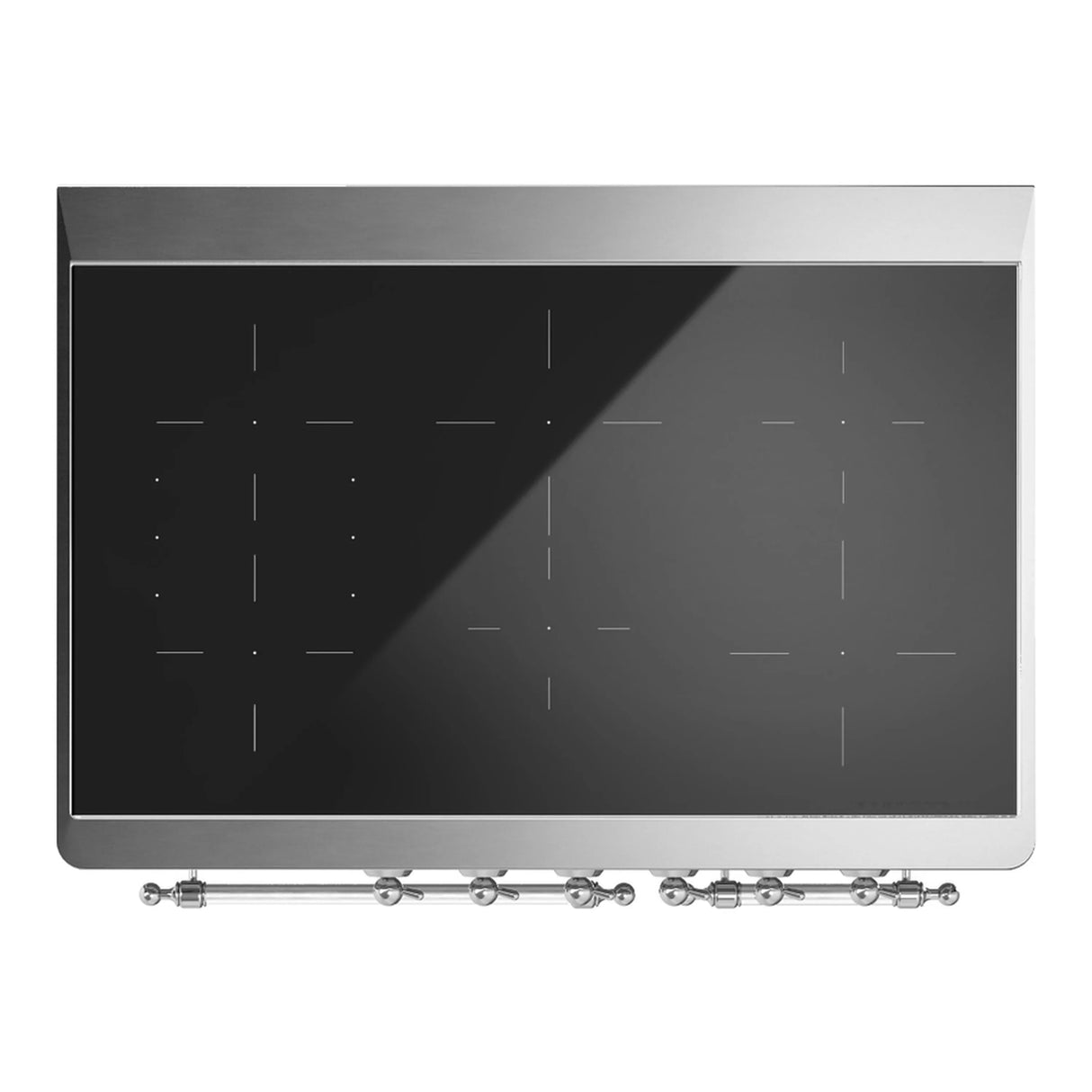 ILVE Majestic III 40-Inch Induction Range with 6 Induction Elements and Triple Glass Door Electric Oven in Glossy Black with Chrome Trim (UMDIB40NR3BKC)