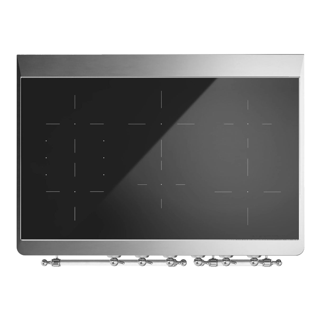 ILVE Majestic III 40-Inch Induction Range with 6 Induction Elements and Triple Glass Door Electric Oven in Burgundy with Chrome Trim (UMDIB40NR3BUC)