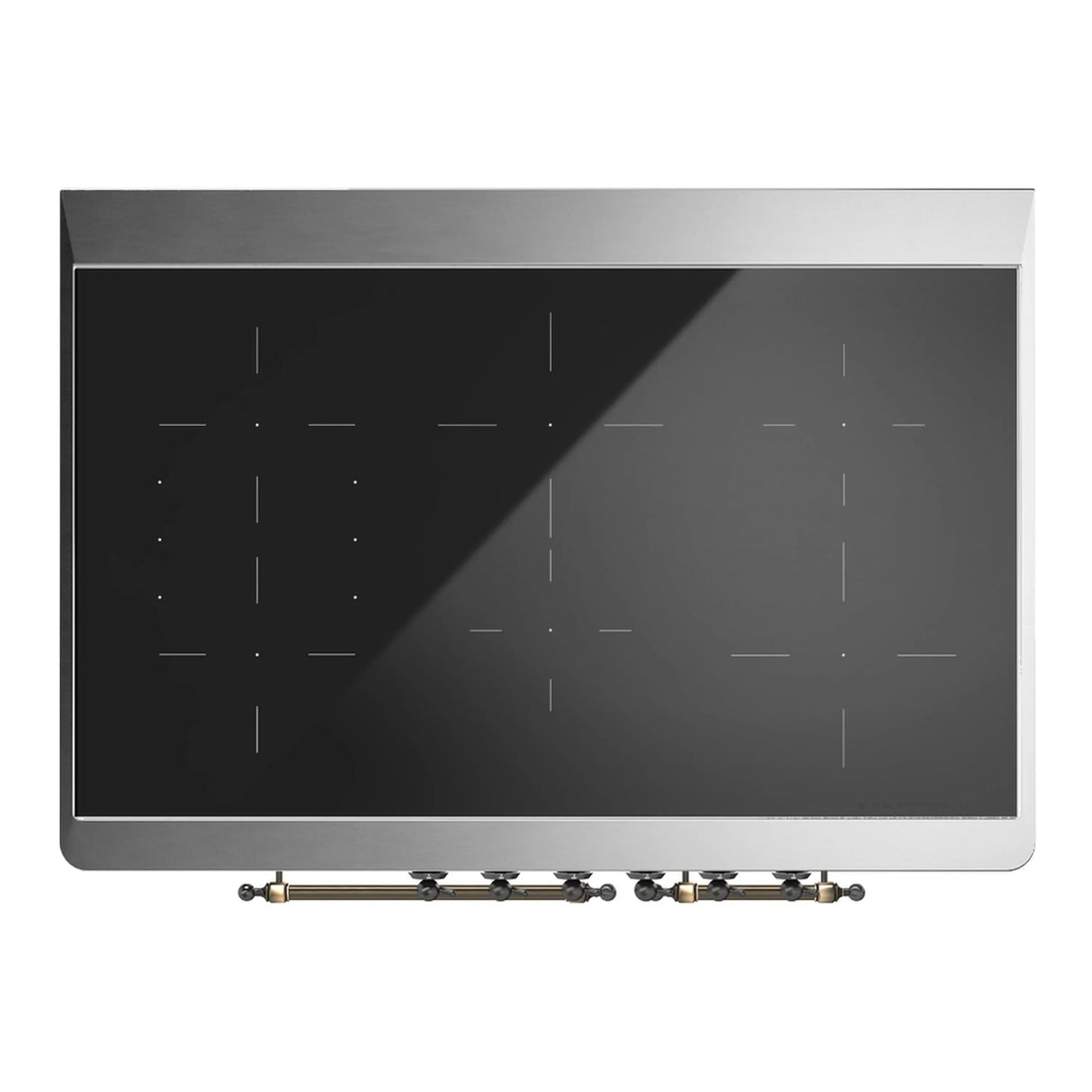 ILVE Majestic III 40-Inch Induction Range with 6 Induction Elements and Triple Glass Door Electric Oven in Matte Graphite with Burnished Trim (UMDIB40NR3MGB)
