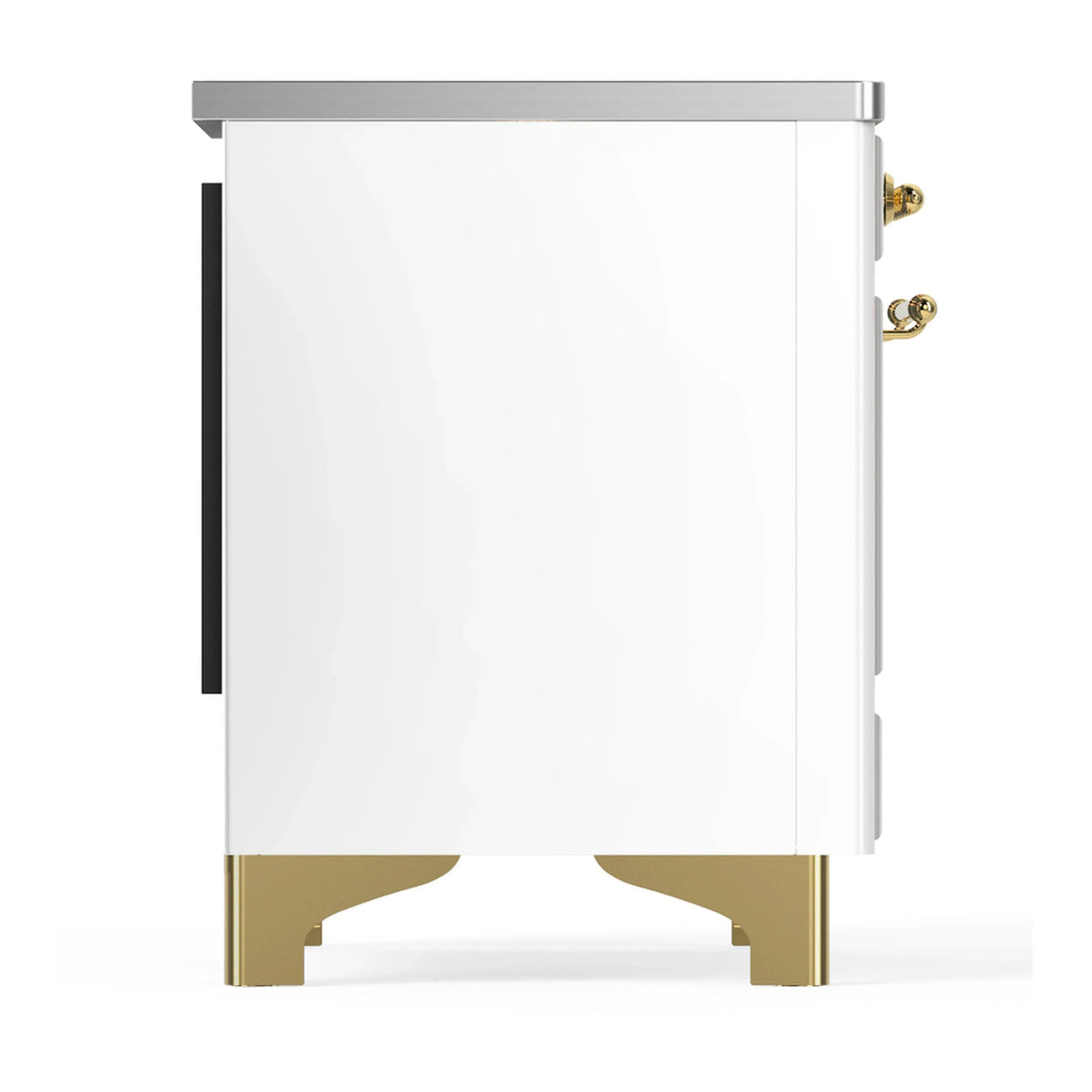 ILVE Majestic III 40-Inch Induction Range with 6 Induction Elements and Triple Glass Door Electric Oven in White with Brass Trim (UMDIB40NR3WHG)