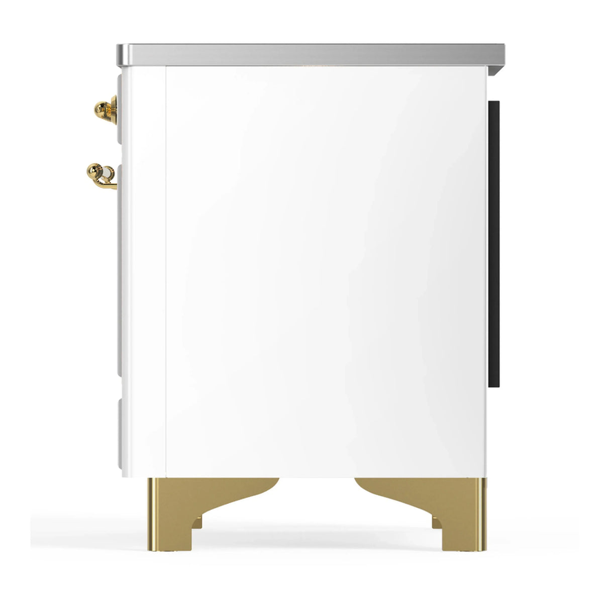 ILVE Majestic III 40-Inch Induction Range with 6 Induction Elements and Triple Glass Door Electric Oven in White with Brass Trim (UMDIB40NR3WHG)