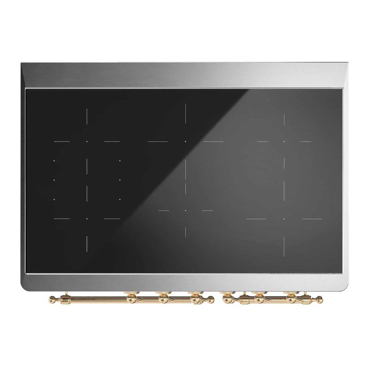 ILVE Majestic III 40-Inch Induction Range with 6 Induction Elements and Triple Glass Door Electric Oven in White with Brass Trim (UMDIB40NR3WHG)