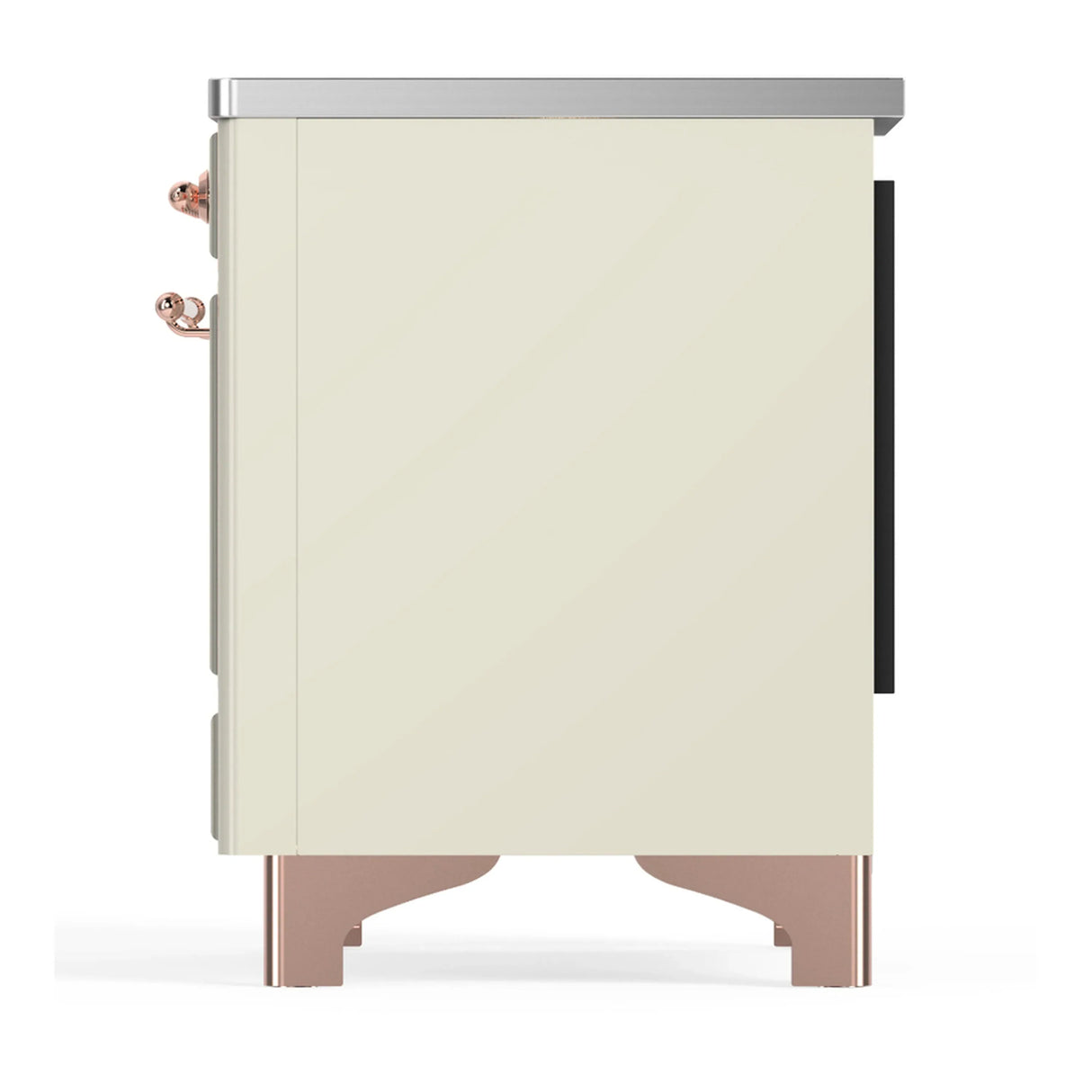 ILVE Majestic III 40-Inch Induction Range with 6 Induction Elements and Solid Door Electric Oven in Antique White with Copper Trim (UMDIB40QNR3AWP)