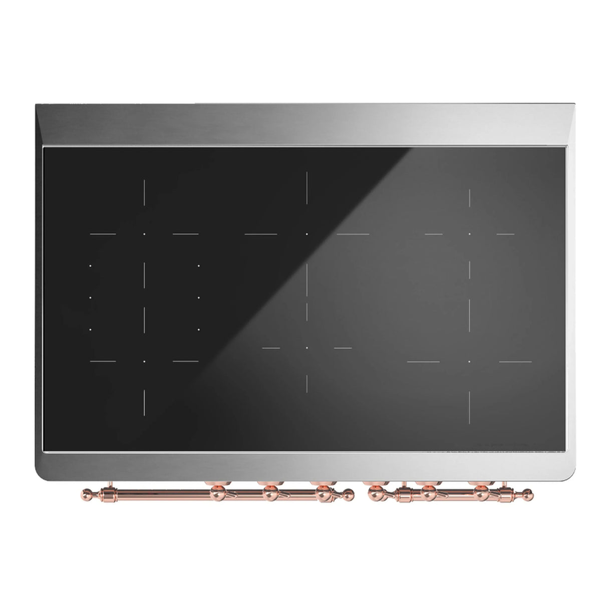 ILVE Majestic III 40-Inch Induction Range with 6 Induction Elements and Solid Door Electric Oven in Antique White with Copper Trim (UMDIB40QNR3AWP)