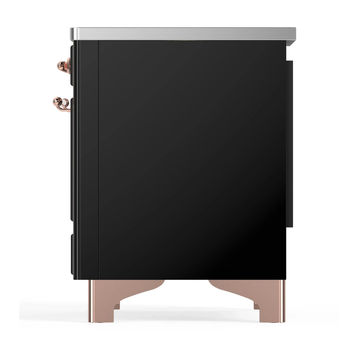 ILVE Majestic III 40-Inch Induction Range with 6 Induction Elements and Solid Door Electric Oven in Glossy Black with Copper Trim (UMDIB40QNR3BKP)