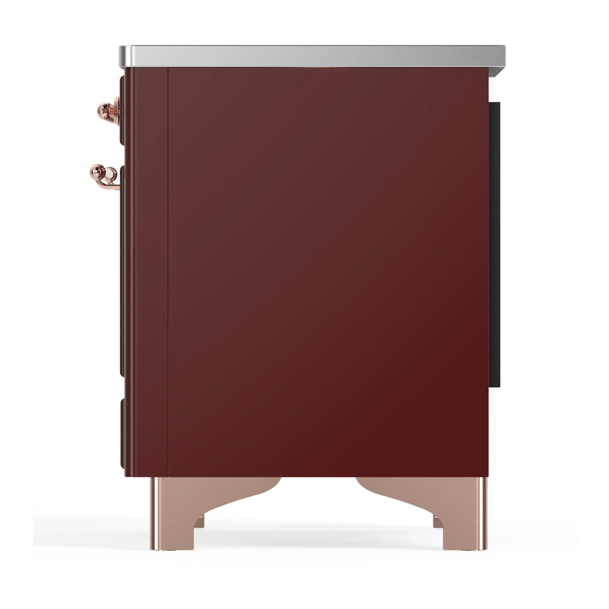 ILVE Majestic III 40-Inch Induction Range with 6 Induction Elements and Solid Door Electric Oven in Burgundy with Copper Trim (UMDIB40QNR3BUP)