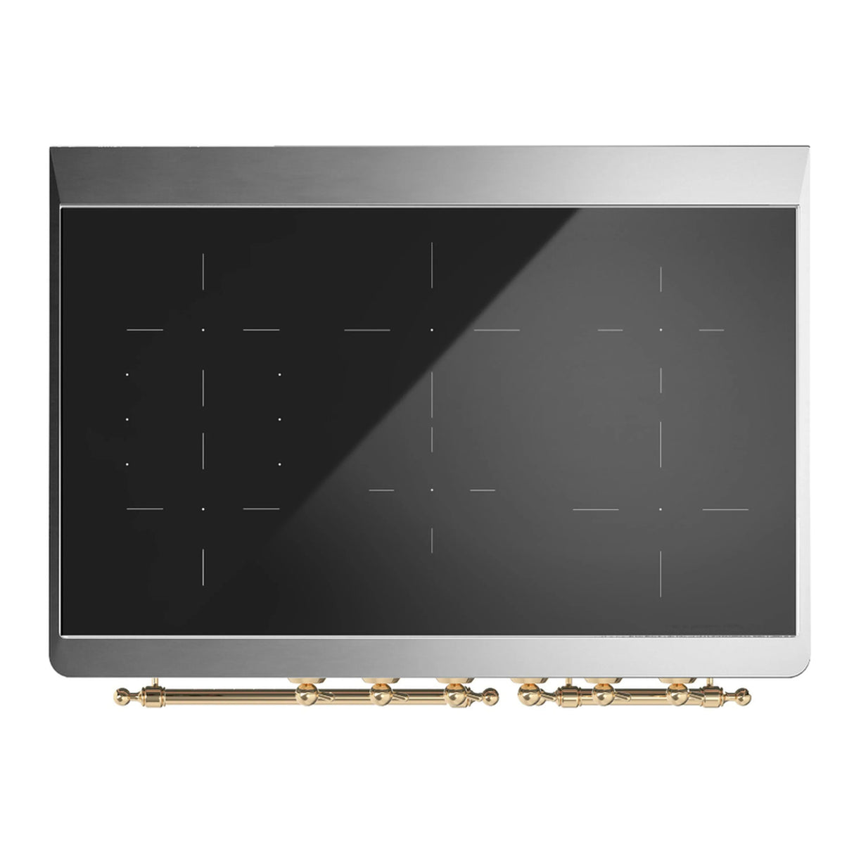 ILVE Majestic III 40-Inch Induction Range with 6 Induction Elements and Solid Door Electric Oven in Emerald Green with Brass Trim (UMDIB40QNR3EGG)