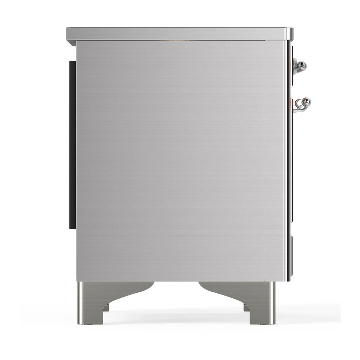ILVE Majestic III 40-Inch Induction Range with 6 Induction Elements and Solid Door Electric Oven in Stainless Steel with Chrome Trim (UMDIB40QNR3SSC)
