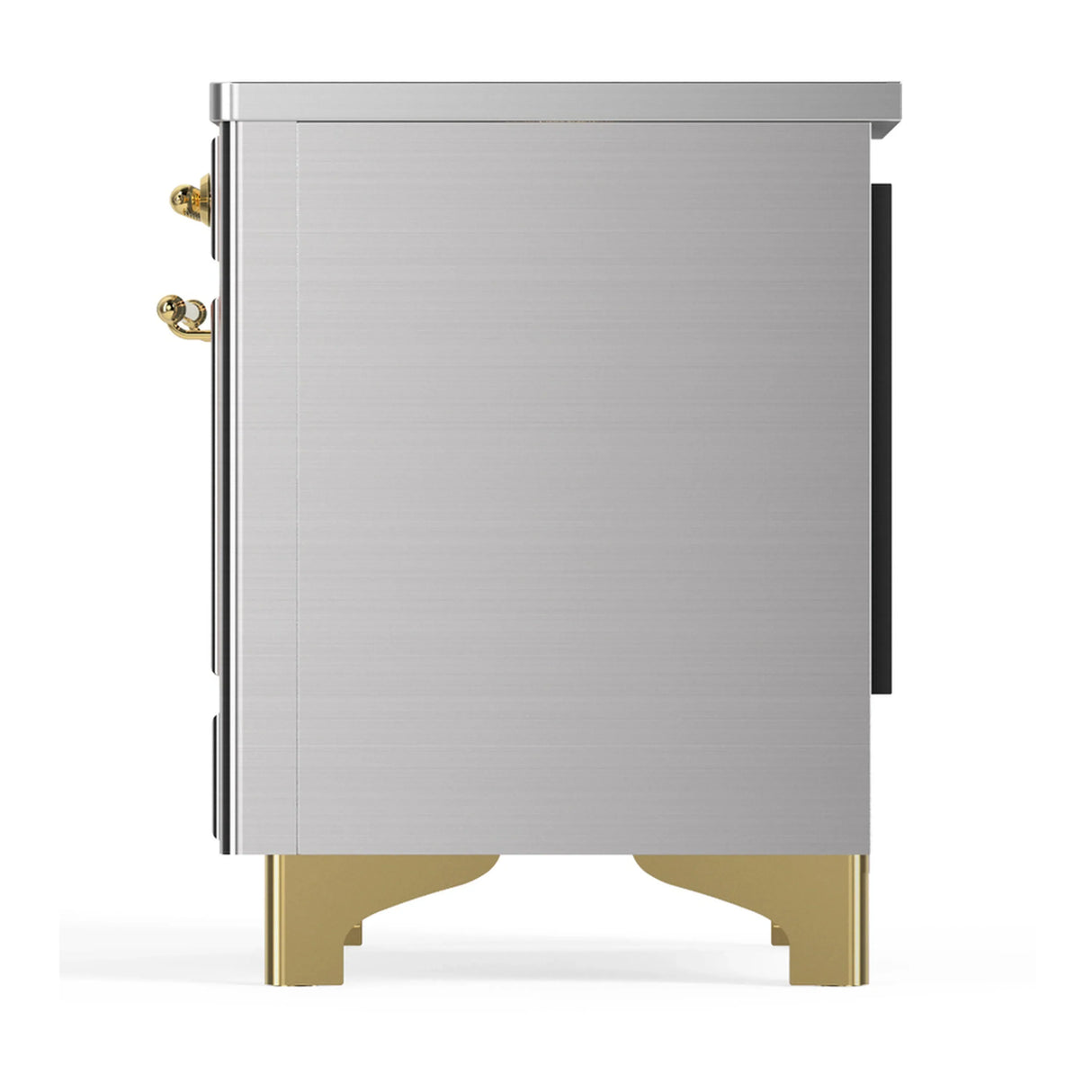 ILVE Majestic III 40-Inch Induction Range with 6 Induction Elements and Solid Door Electric Oven in Stainless Steel with Brass Trim (UMDIB40QNR3SSG)