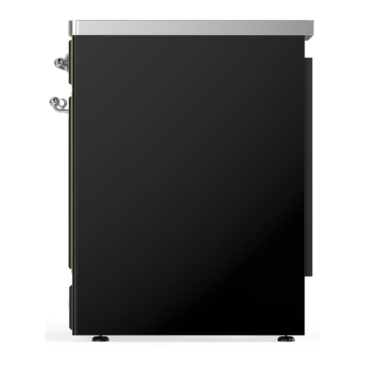 ILVE Majestic III 30-Inch Induction Range with 4 Induction Elements and Triple Glass Door Electric Oven in Glossy Black with Chrome Trim (UMIB30NR3BKC)