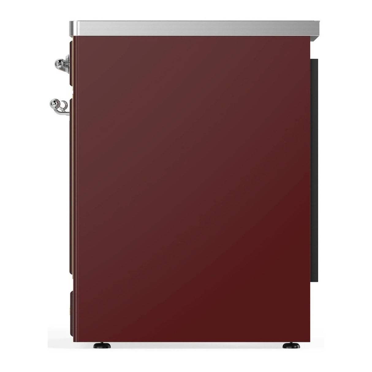 ILVE Majestic III 30-Inch Induction Range with 4 Induction Elements and Triple Glass Door Electric Oven in Burgundy with Chrome Trim (UMIB30NR3BUC)