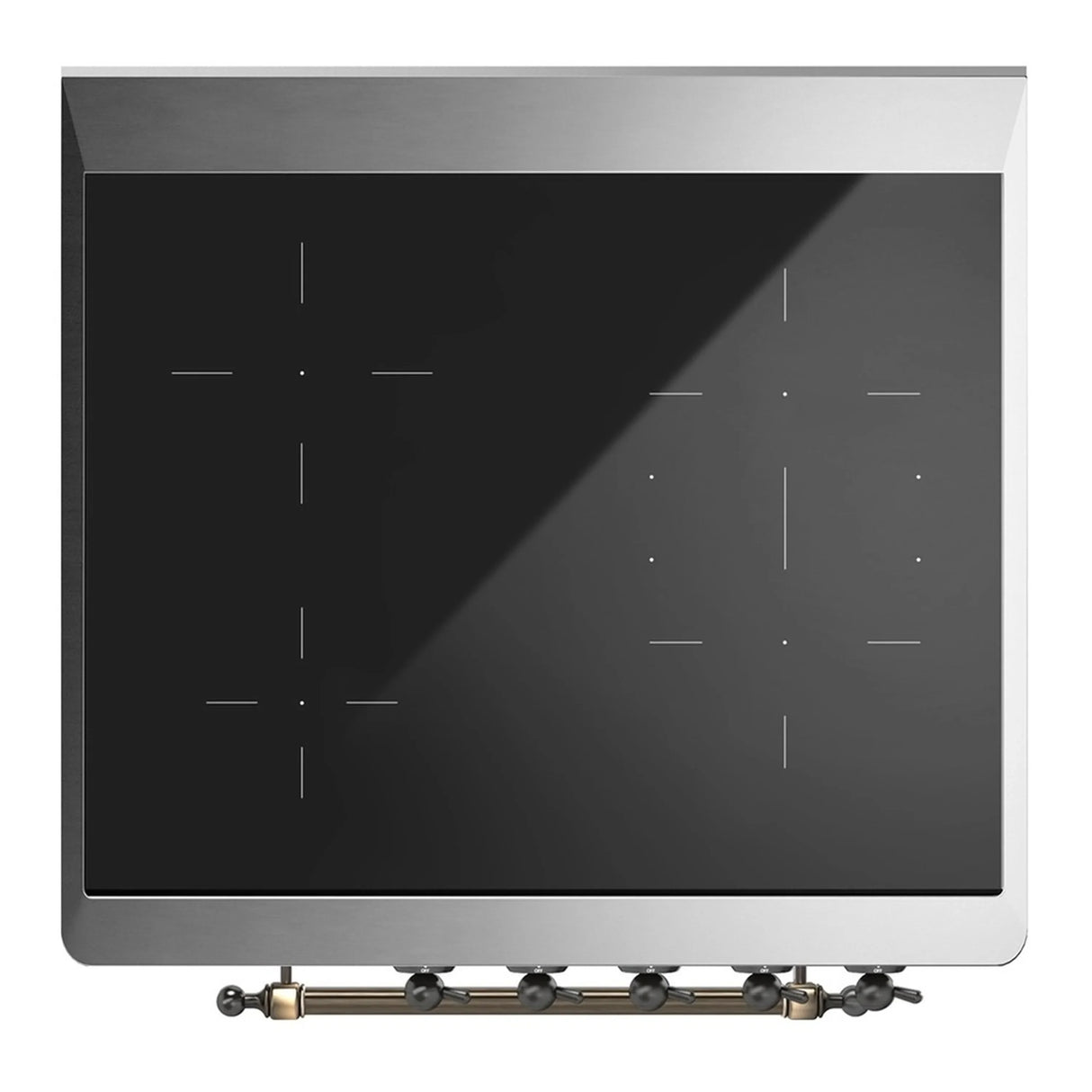 ILVE Majestic III 30-Inch Induction Range with 4 Induction Elements and Triple Glass Door Electric Oven in Matte Graphite with Burnished Trim (UMIB30NR3MGB)