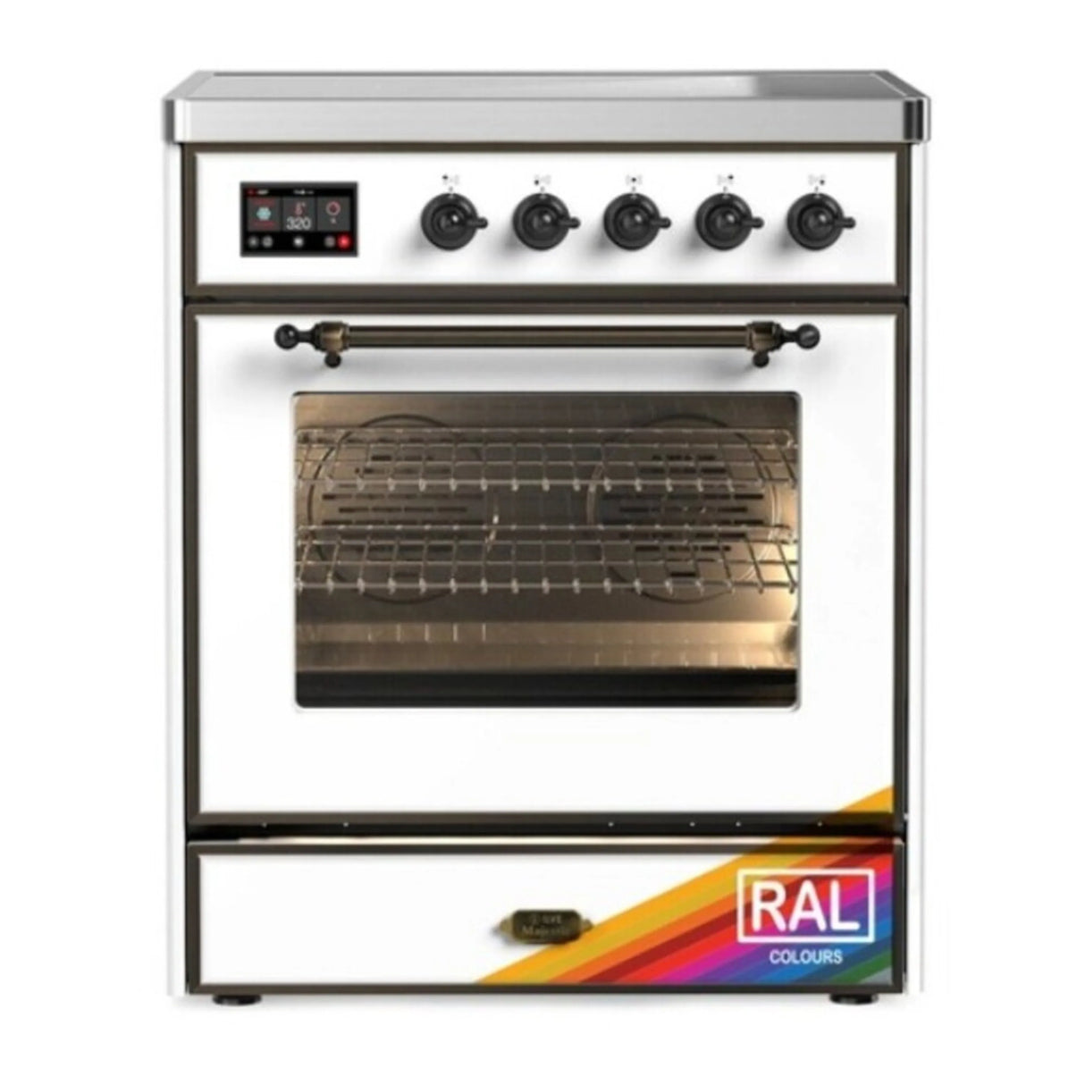 ILVE Majestic III 30-Inch Induction Range with 4 Induction Elements and Triple Glass Door Electric Oven in RAL with Burnished Trim (UMIB30NR3RAB)