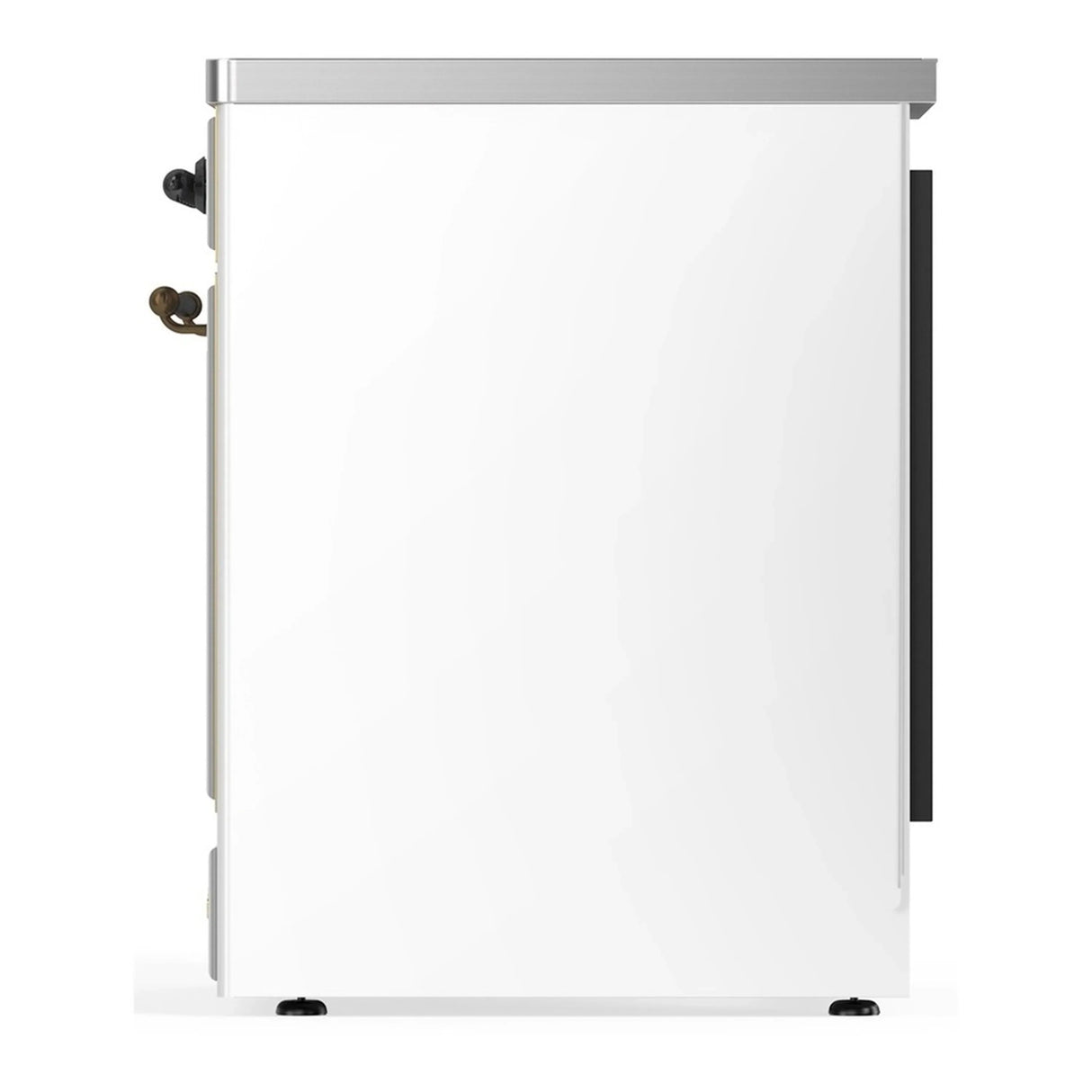 ILVE Majestic III 30-Inch Induction Range with 4 Induction Elements and Triple Glass Door Electric Oven in White with Burnished Trim (UMIB30NR3WHB)