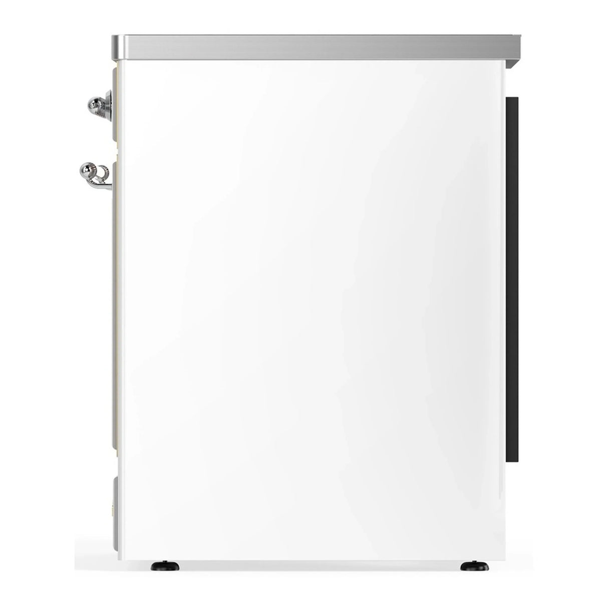 ILVE Majestic III 30-Inch Induction Range with 4 Induction Elements and Triple Glass Door Electric Oven in White with Chrome Trim (UMIB30NR3WHC)
