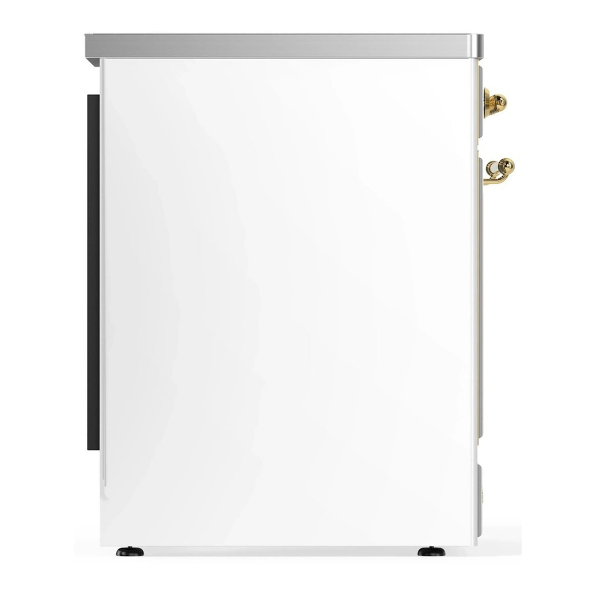 ILVE Majestic III 30-Inch Induction Range with 4 Induction Elements and Triple Glass Door Electric Oven in White with Brass Trim (UMIB30NR3WHG)