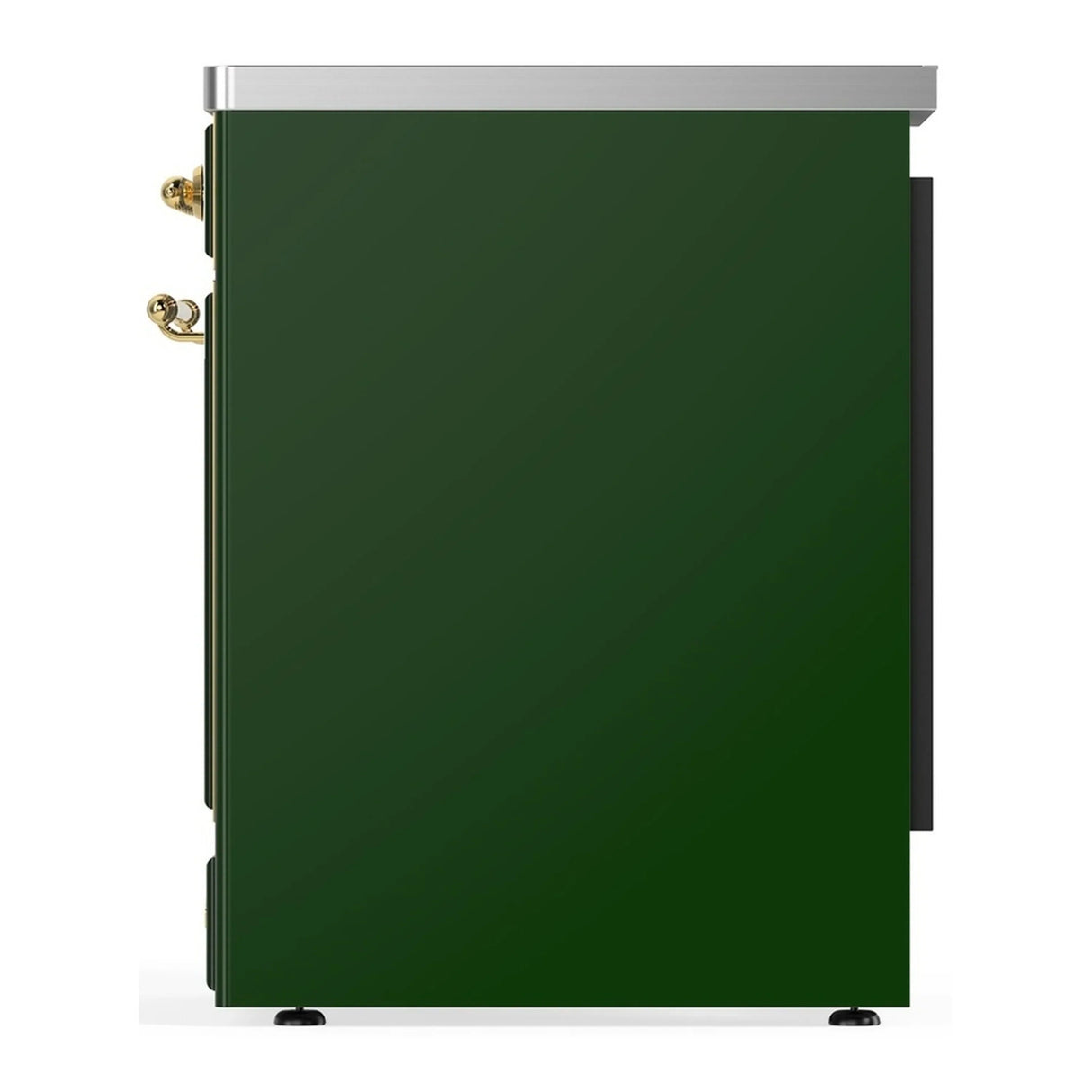 ILVE Majestic III 30-Inch Induction Range with 4 Induction Elements and Solid Door Electric Oven in Emerald Green with Brass Trim (UMIB30QNR3EGG)