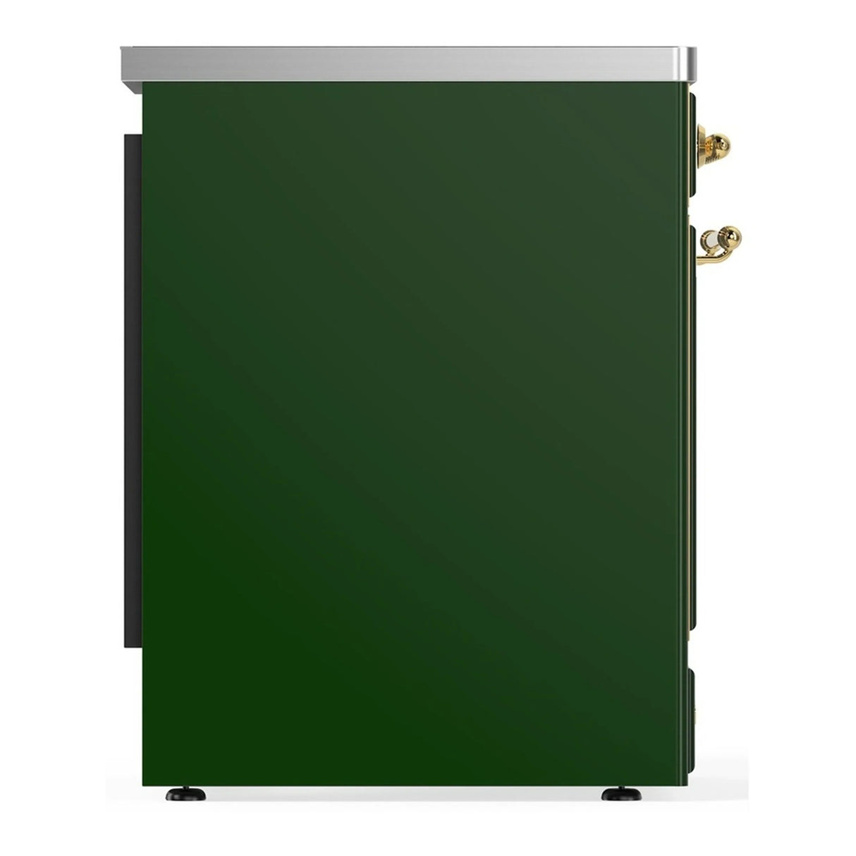 ILVE Majestic III 30-Inch Induction Range with 4 Induction Elements and Solid Door Electric Oven in Emerald Green with Brass Trim (UMIB30QNR3EGG)