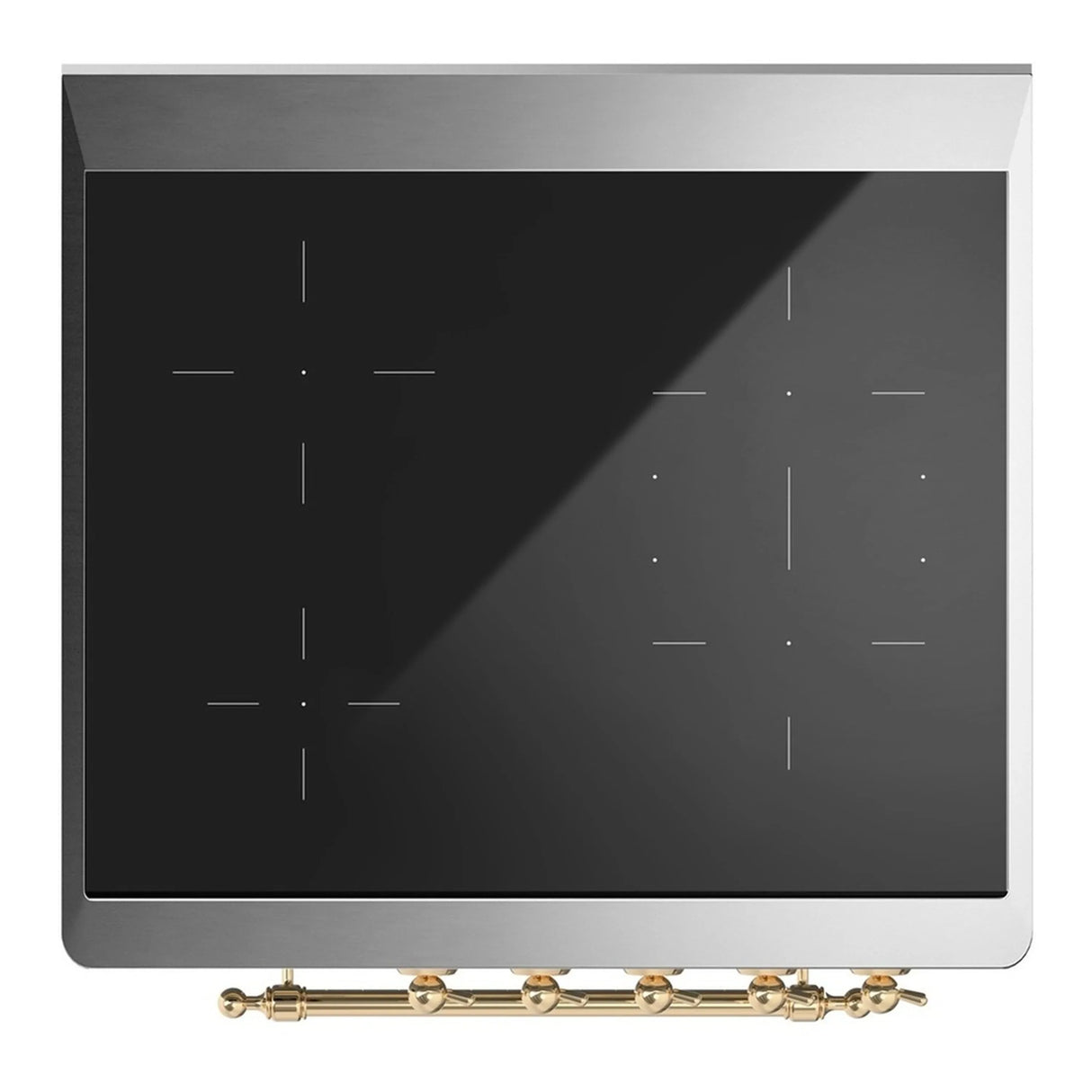 ILVE Majestic III 30-Inch Induction Range with 4 Induction Elements and Solid Door Electric Oven in Emerald Green with Brass Trim (UMIB30QNR3EGG)
