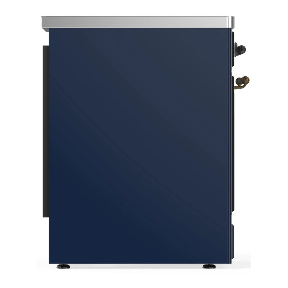 ILVE Majestic III 30-Inch Induction Range with 4 Induction Elements and Solid Door Electric Oven in Mightnight Blue with Burnished Trim (UMIB30QNR3MBB)