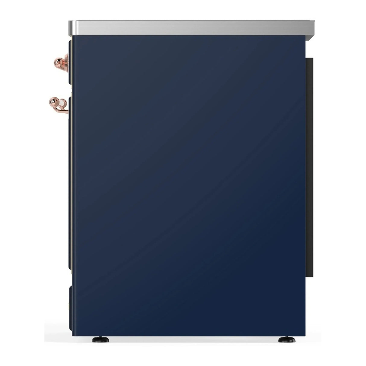 ILVE Majestic III 30-Inch Induction Range with 4 Induction Elements and Solid Door Electric Oven in Mightnight Blue with Copper Trim (UMIB30QNR3MBP)