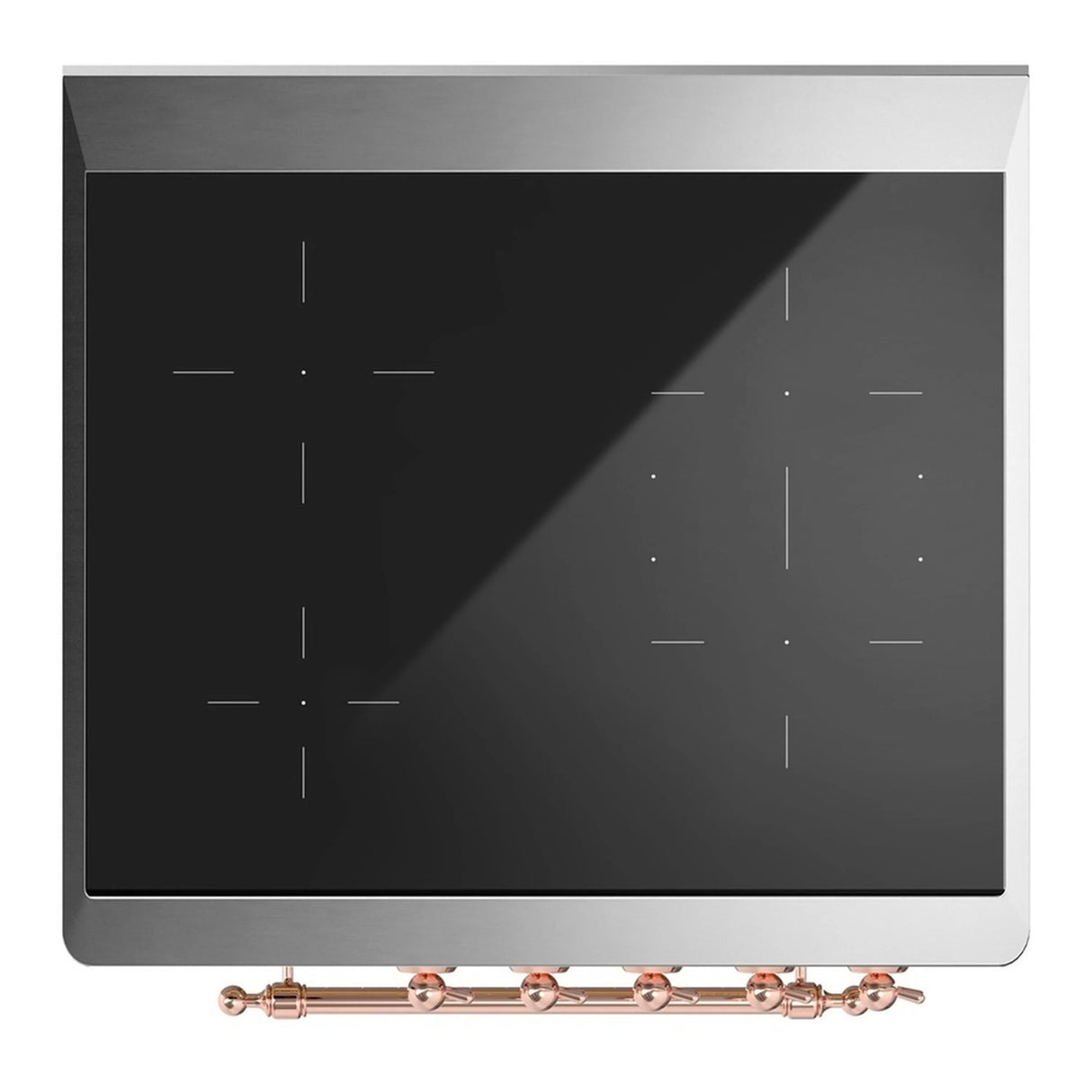 ILVE Majestic III 30-Inch Induction Range with 4 Induction Elements and Solid Door Electric Oven in Mightnight Blue with Copper Trim (UMIB30QNR3MBP)