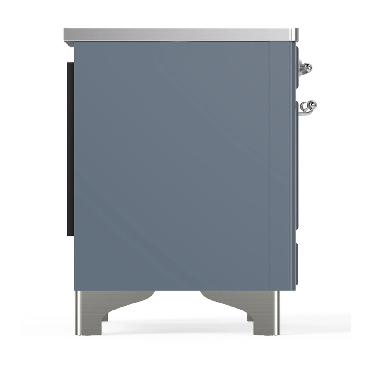 ILVE Majestic III 36-Inch Induction Range with 6 Induction Elements and Triple Glass Door Electric Oven in Blue Grey with Chrome Trim (UMIB36NR3BGC)