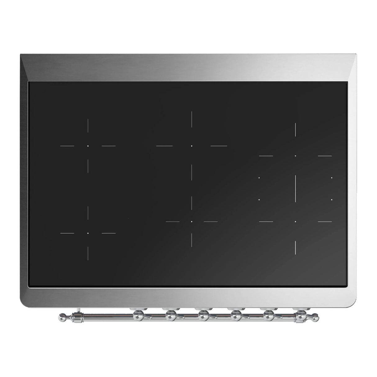 ILVE Majestic III 36-Inch Induction Range with 6 Induction Elements and Triple Glass Door Electric Oven in Blue Grey with Chrome Trim (UMIB36NR3BGC)