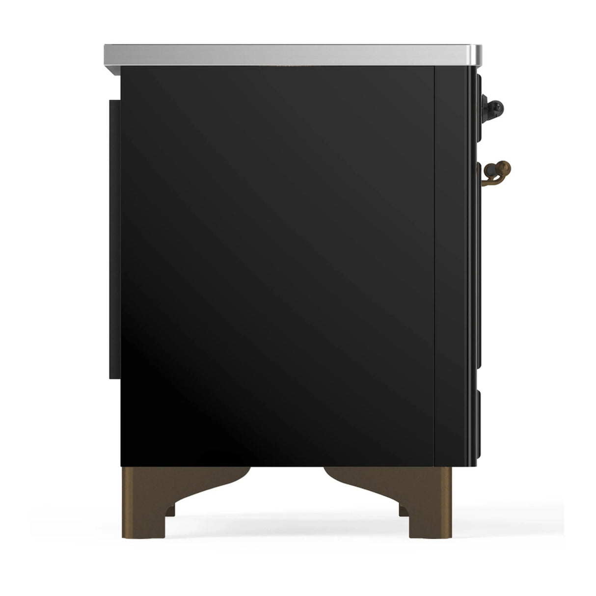 ILVE Majestic III 36-Inch Induction Range with 6 Induction Elements and Triple Glass Door Electric Oven in Glossy Black with Burnished Trim (UMIB36NR3BKB)